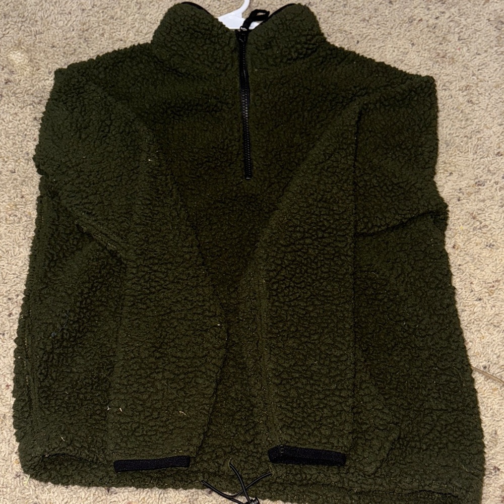 No Boundaries Olive Teddy Jacket
